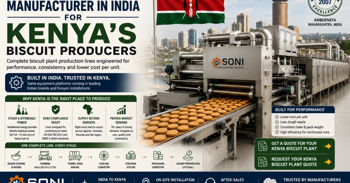 Biscuit Machine Manufacturer in India for Kenya