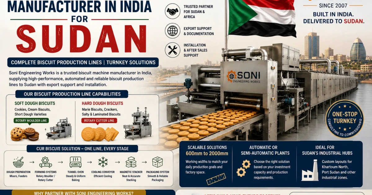 Biscuit Machine Manufacturer in India for Sudan