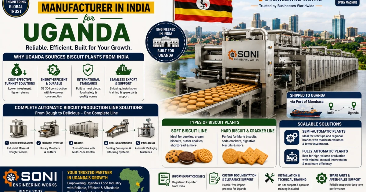 Biscuit Machine Manufacturer in India for Uganda