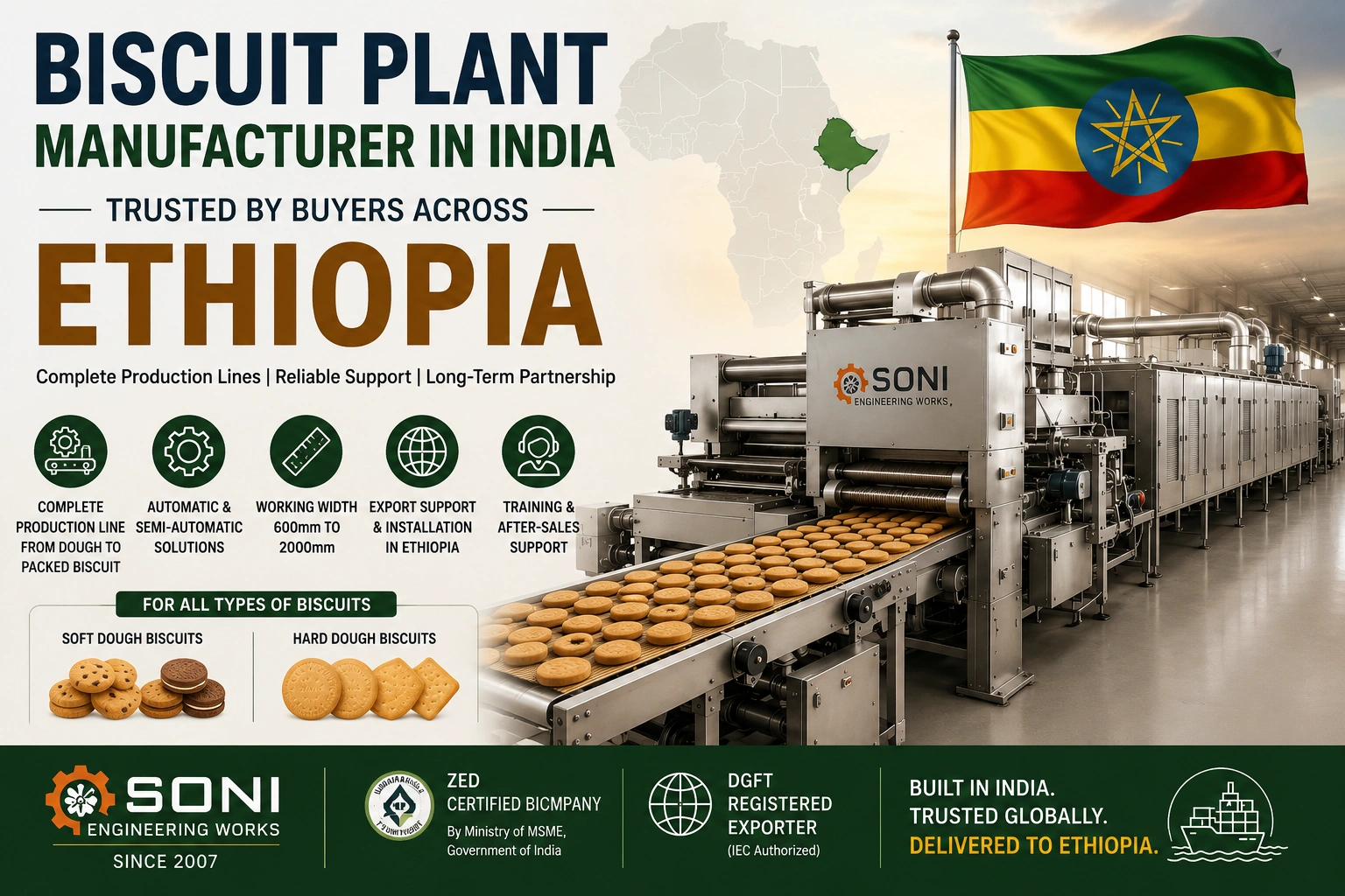 Biscuit Plant Manufacturer in India - Trusted by Buyers Across Ethiopia