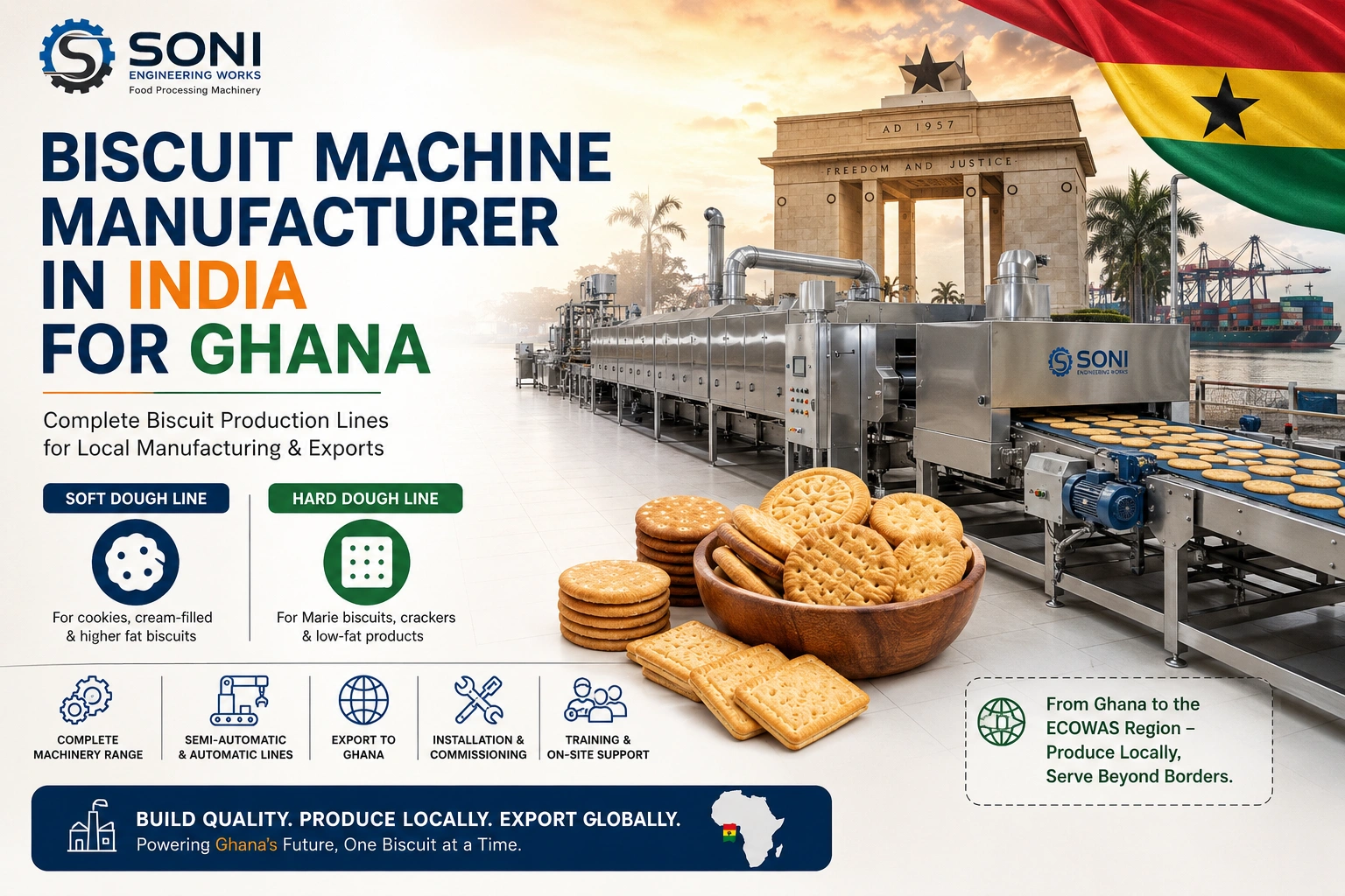 Biscuit Machine Manufacturer in India for Ghana