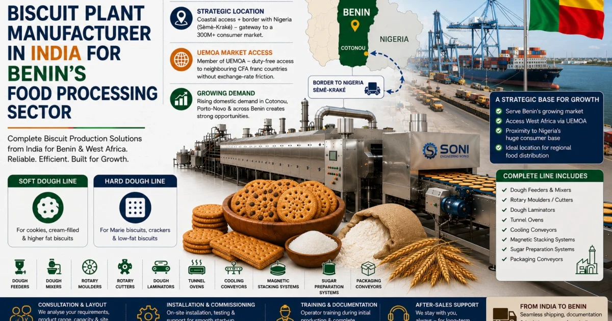 Biscuit Plant Manufacturer in India for Benin