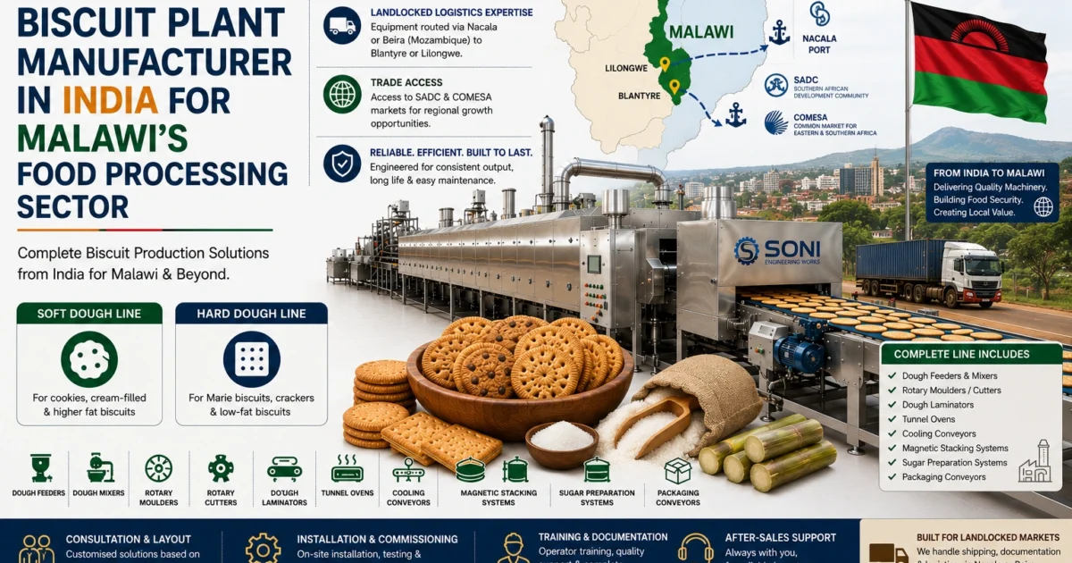 Biscuit Plant Manufacturer in India for Malawi