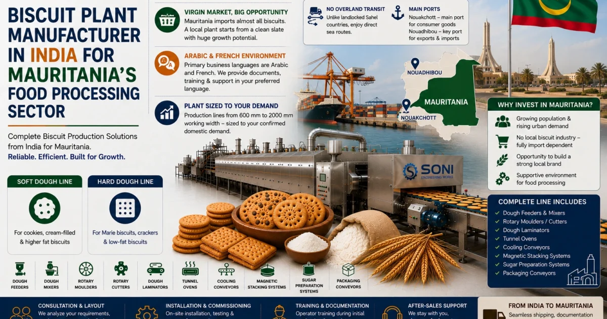 Biscuit Plant Manufacturer in India for Mauritania