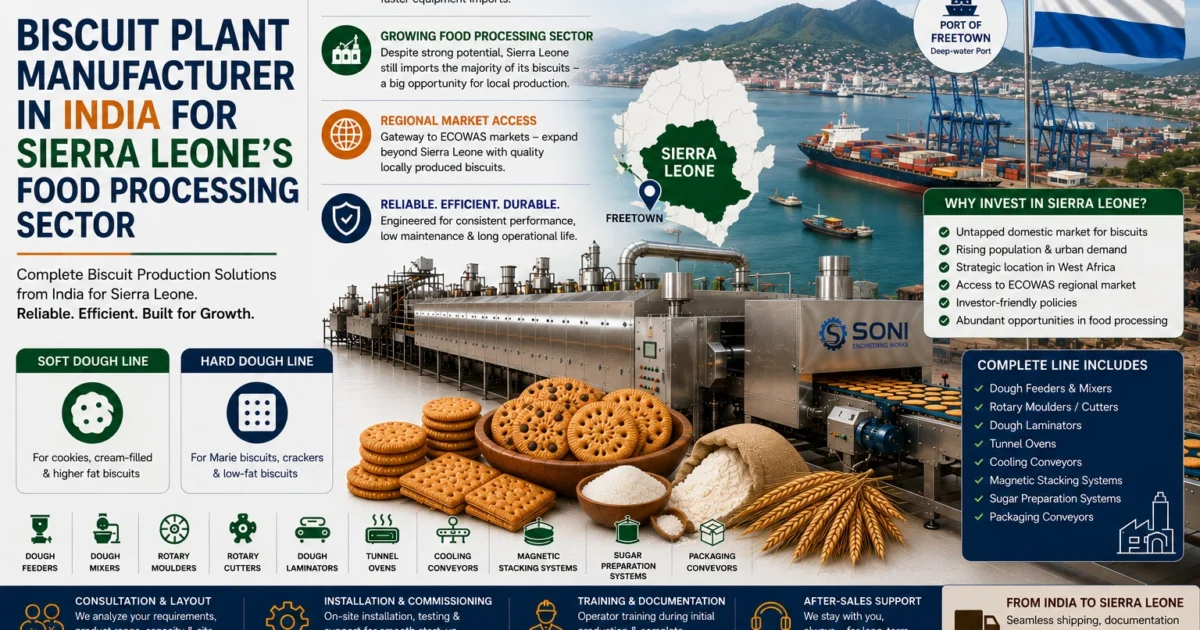 Biscuit Plant Manufacturer in India for Sierra Leone