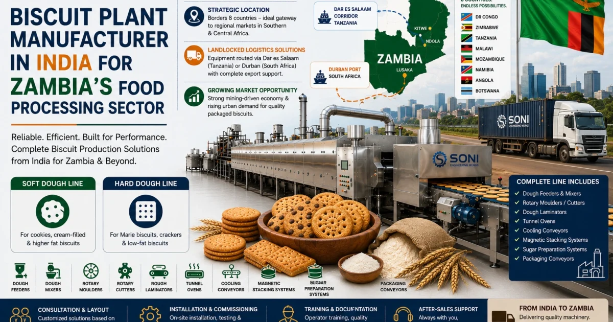 Biscuit Plant Manufacturer in India for Zambia