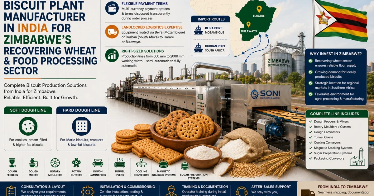 Biscuit Plant Manufacturer in India for Zimbabwe